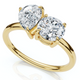 1 1/2Ct Round and Pear Toi et Moi Diamond Ring 14k Gold or Pt Lab Grown 1 1/2Ct Round and Pear Toi et Moi Diamond Ring 14k Gold or Pt Lab Grown