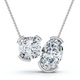 2Ct Cushion and Oval Toi et Moi Diamond Pendant 14k Gold or Pt Lab Grown