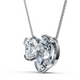 2Ct Cushion and Oval Toi et Moi Diamond Pendant 14k Gold or Pt Lab Grown