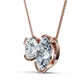 2Ct Cushion and Oval Toi et Moi Diamond Pendant 14k Gold or Pt Lab Grown