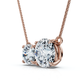 1 1/2Ct Rounds Toi et Moi Diamond Pendant 14k Gold or Pt Lab Grown