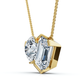 2Ct Toi Et Moi Round & Emerald Diamond Pendant 14k Gold 18" Necklace Lab Grown