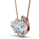 2Ct TW Toi et Moi Heart and Pear Shape Diamond Pendant 14k Gold 18" Lab Grown