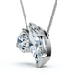 2Ct Toi et Moi Marquise and Round Diamond Pendant 14k Gold 18" Chain Lab Grown
