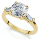 1 1/4ct Cushion & Baguette Diamond Engagement Ring 14k Gold/Platinum Lab Grown