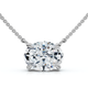 1Ct Solitaire Oval Diamond Pendant 14k Gold Women's 18" Chain Lab Grown