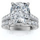 Certified 4Ct Cushion Diamond Engagement Wedding Ring Set 14k Gold/PT Lab Grown