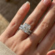 Certified 4Ct Cushion Diamond Engagement Wedding Ring Set 14k Gold/PT Lab Grown