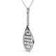 1/4Ct Diamond Pavé Tennis Racket Pendant Necklace 14k Gold Lab Grown