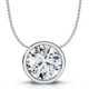 1Ct Certified Bezel Round Cut Diamond Pendant 14k Gold 18" Necklace Lab Grown