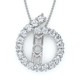 Diamond Circle Mom Pendant Gold Necklace Lab Grown 18"