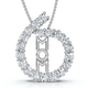 Diamond Circle Mom Pendant Gold Necklace Lab Grown 18"