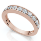 4/10Ct Channel & Prong Set Half Eternity Wedding Band 14k Gold Lab Grown