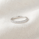1/4ct Pave Lab Created Diamond Wedding Ring 14K White Gold