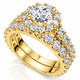 2Ct Diamond Engagement Wedding Engagement Ring Set 10k Gold Lab Grown