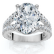 Certified 3 1/2Ct Maribel Oval Diamond Engagement Ring 14k Gold or Pt Lab Grown