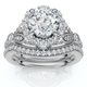 1 1/2Ct Eloise Diamond Engagement Ring Set 14k Gold or Platinum