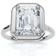 Certified 2Ct Emerald Cut Adriana Diamond Engagement Ring 14k Gold Lab Grown