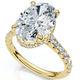Certified 3 1/2Ct Oval Hidden Halo Diamond Engagement Ring 14k Gold Lab Grown