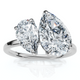 3Ct Toi Et Moi Pear Shape Diamond Ring 14k Gold Lab Grown