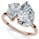 3Ct Toi Et Moi Pear Shape Diamond Ring 14k Gold Lab Grown