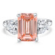 Certified 4.44Ct Fancy Vivid Pink Diamond Engagement Ring Gold Lab Grown