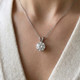 Certified 3.00Ct Diamond Pendant 14k White Gold Lab Grown Necklace