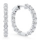 3Ct Diamond Lab Grown Inside Outside Hoops 14k Gold Eearrings 1" Tall
