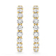 3Ct Diamond Lab Grown Inside Outside Hoops 14k Gold Eearrings 1" Tall