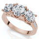 2Ct Three Stone Diamond Anniversary Engagement Ring 14k Gold or Pt Lab Grown