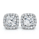 Certified 5.80Ct Cushion Cut Diamond Halo Studs 14k Gold Women's Earrings