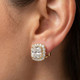 Certified 5.80Ct Cushion Cut Diamond Halo Studs 14k Gold Women's Earrings