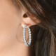 4 1/2Ct Diamond Inside Outside Hooops Gold Women's Earrings Lab Grown 1.25" Tall
