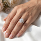 3 1/10Ct Oval Carlie Diamond Engagement Ring 14k Gold or Platinum Lab Grown