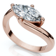 1Ct Marquise Diamond Solitaire Curve East To West Ring Gold Lab Grown Gold