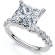 Certified Monica Princess Cut 3 1/2Ct Diamond Engagement Ring 14k Gold Lab Grown