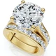 Certified 6Ct Sharon Diamond Engagement Wedding Ring Set Gold Lab Grown