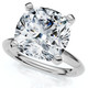 Certified 5Ct Cushion Diamond Square Engagement Ring Lab Grown Solitaire