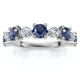 1Ct Sylvia Blue Sapphire & Diamond Wedding Ring Gold Lab Grown