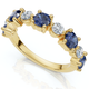 1Ct Sylvia Blue Sapphire & Diamond Wedding Ring Gold Lab Grown