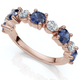 1Ct Sylvia Blue Sapphire & Diamond Wedding Ring Gold Lab Grown