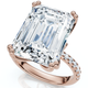 Certified 10.25Ct Emerald Cut Diamond Engagement Ring 14k Gold or PT Lab Grown