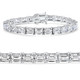 26Ct Emerald Cut Diamond East West Tennis Bracelet 14k Gold Lab Grown 7"