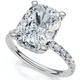 Certified 3 1/2Ct Cushion Hidden Halo Diamond Engagement Ring 14k Gold Lab Grown