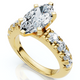 Certified 2.80Ct Marquise Diamond Engagement Ring Gold Lab Grown