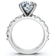 Certified 4Ct Round Cut Diamond Accent Engagement Ring 14k Gold Lab Grown