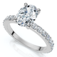1 1/2Ct Oval Diamond Engagement Side Stone Ring Gold Lab Grown