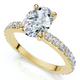 1 1/2Ct Oval Diamond Engagement Side Stone Ring Gold Lab Grown