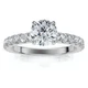 1Ct Pave Diamond Round Cut Engagement Ring Gold Lab Grown