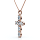 3/4Ct Oval Diamond Cross 14k Gold 18" Necklace 3/4" Tall